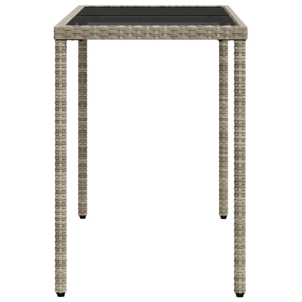 vidaXL Tavolo Giardino Piano Vetro Grigio Chiaro 115x54x74 Polyrattan