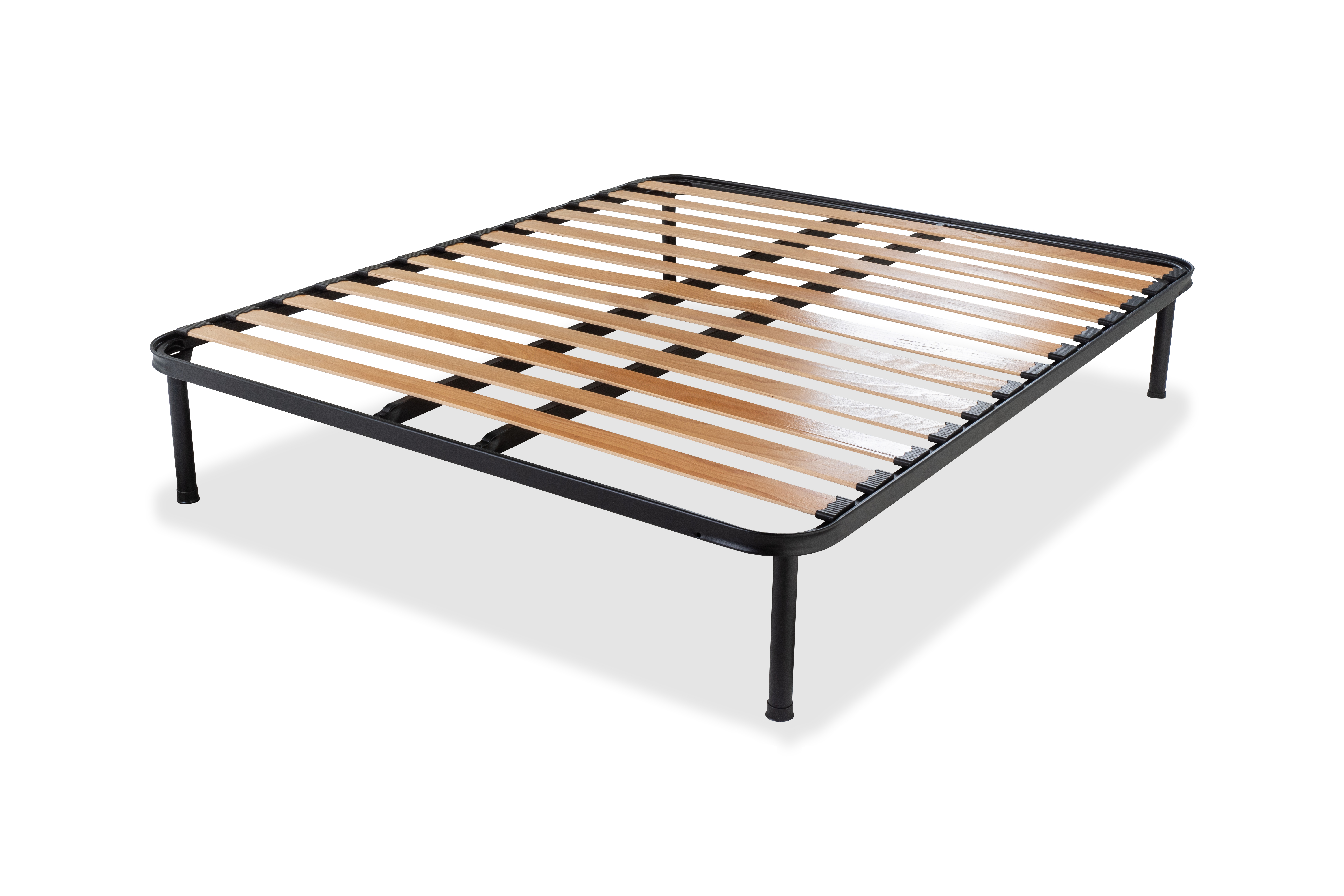 Rete singola in Ferro Smart | 13 Doghe in Faggio, Doppia Traversa Misura: 80x190 Singolo standard