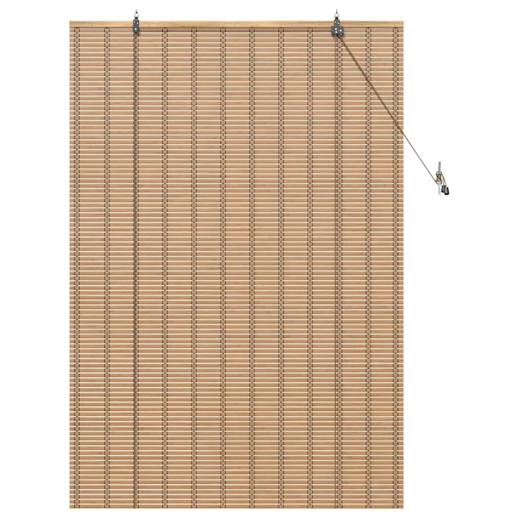 vidaXL Tenda a rullo con tende Marrone Chiaro 120 x 160 cm Bamb&ugrave;