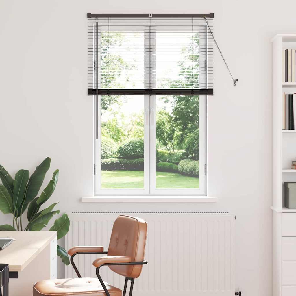 vidaXL Tenda per Finestra con tende Nero Alluminio