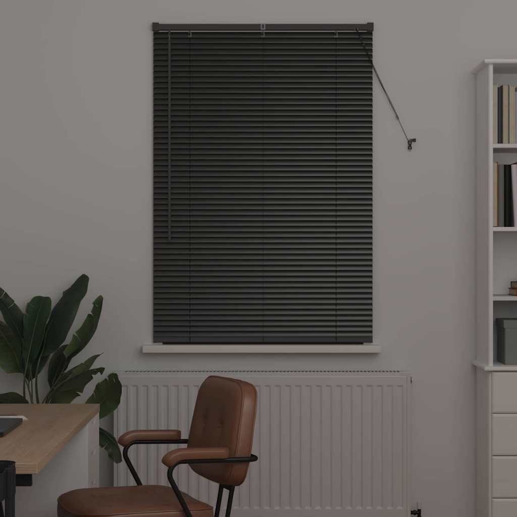 vidaXL Tenda per Finestra con tende Nero Alluminio