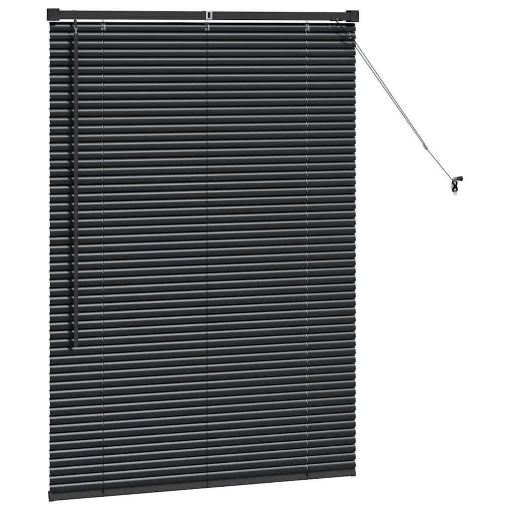 vidaXL Tenda per Finestra con tende Nero Alluminio