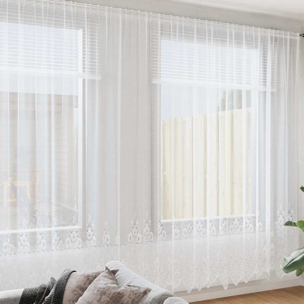 vidaXL Tende con tende Bianco 500x100cm Poliestere