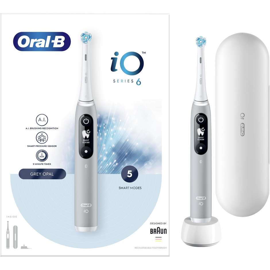 Braun Oral-B iO-6 Spazzolino Elettrico ricaricabile colore grigio