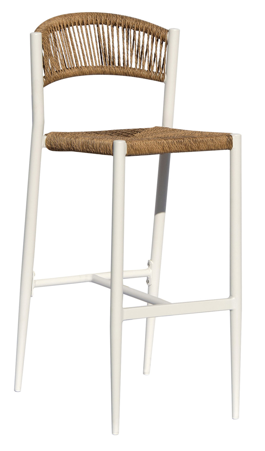 Sgabello Milano Contract In Alluminio E Corda Color / Pz 1 Colore: Bianco/Paglia