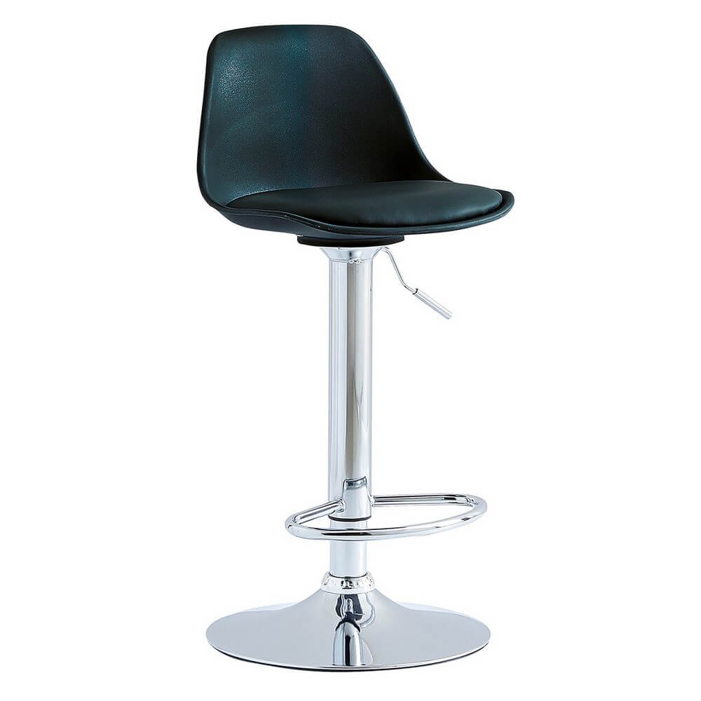 Set di 2 sgabelli a gas in ecopelle regolabili - NAREON Colore: Nero