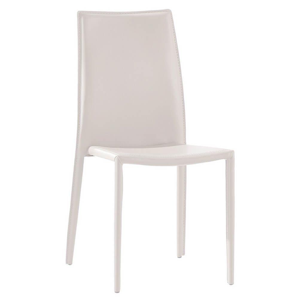 Set di 4 sedie impilabili in ecocuoio moderne - MYREL Colore: Bianco