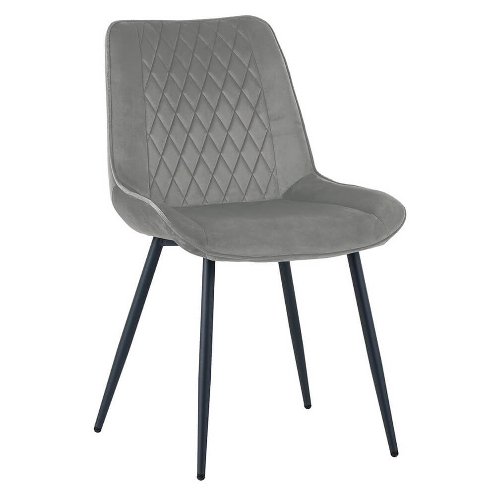 Set di 4 sedie in velluto moderne imbottite - CORVIA Colore: Grigio