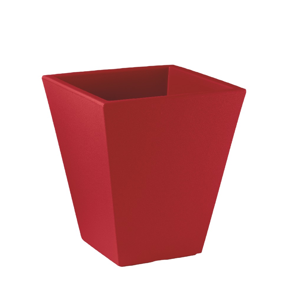 VASO fioriera SINGLE moderno QUADRATO in RESINA 35 cm VARI COLORI FOTO REALE