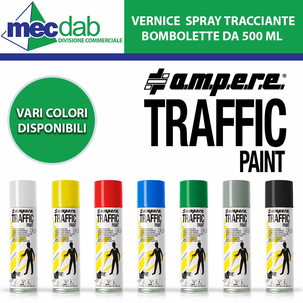 Vernice Spray Tracciante 500ml Bomboletta Per Macchine Traccialinee - Traffic
