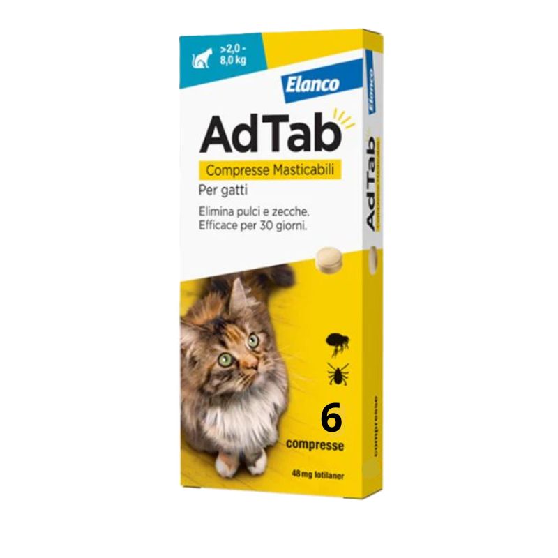 Adtab 6 compresse masticabili per gatto 2 - 8kg