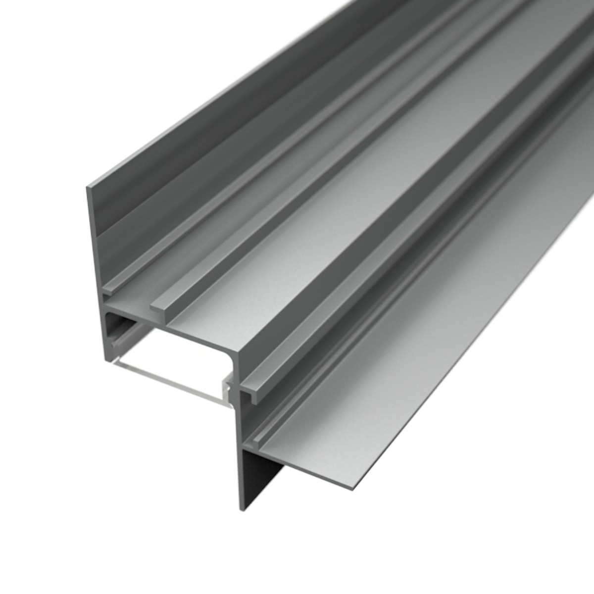 Profilo in Alluminio Grigio Aura 2m per Cartongesso per Strisce LED Cover a scelta