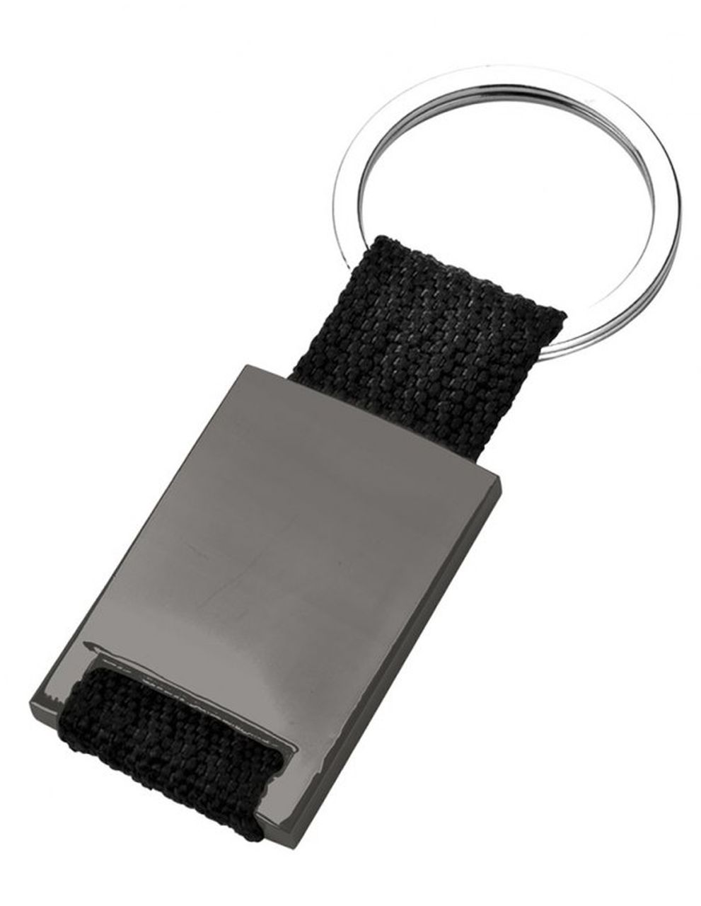 Porte-clés en métal bruni et tissu noir