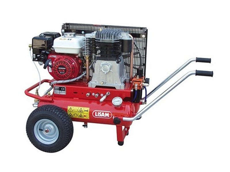 Motocompressore Lisam LM 600/30 con motore a scoppio Honda da 6,5 Hp 600 lt/min