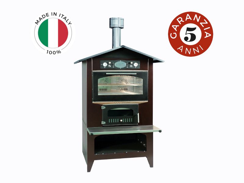Sedicinoni Country Red Fire Wood Oven with Cart-