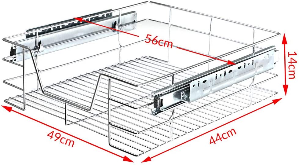 Cassetto Telescopico Estraibile ripiano per Mobili Cucina in Metallo  Cromato