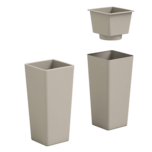 VASO FIORIERA QUADRATO ALTO 65 CM cache-pot "CLOU" Veca Colori: Avana
