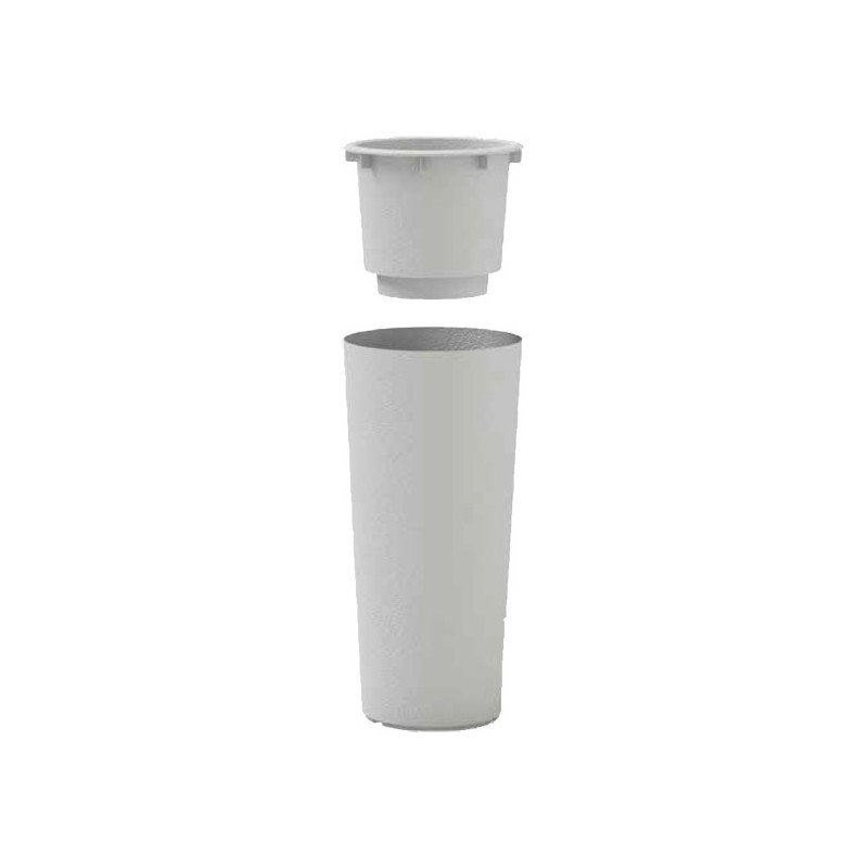Vaso Cache-pot Veca Clou Rotondo Altezza 85 cm- con Cache Pot removibile Colore: Bianco