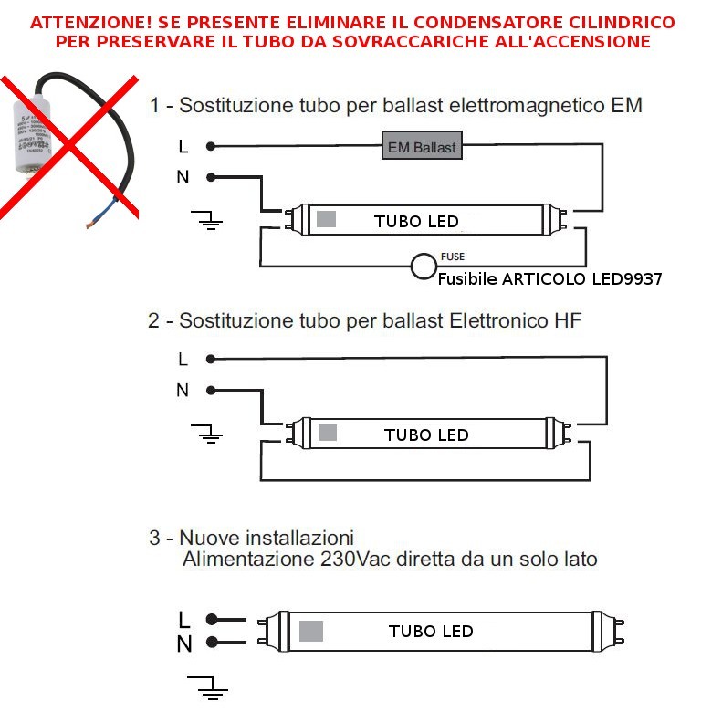Tubo LED T8 18W G13 120cm in Nanoplastica con starter 1850 lumen 160° - Foto 2 di 7