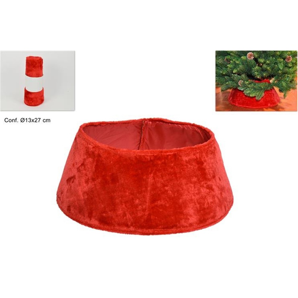 Copri piede base per albero di natale tappetino rosso pelliccia da decorazioni