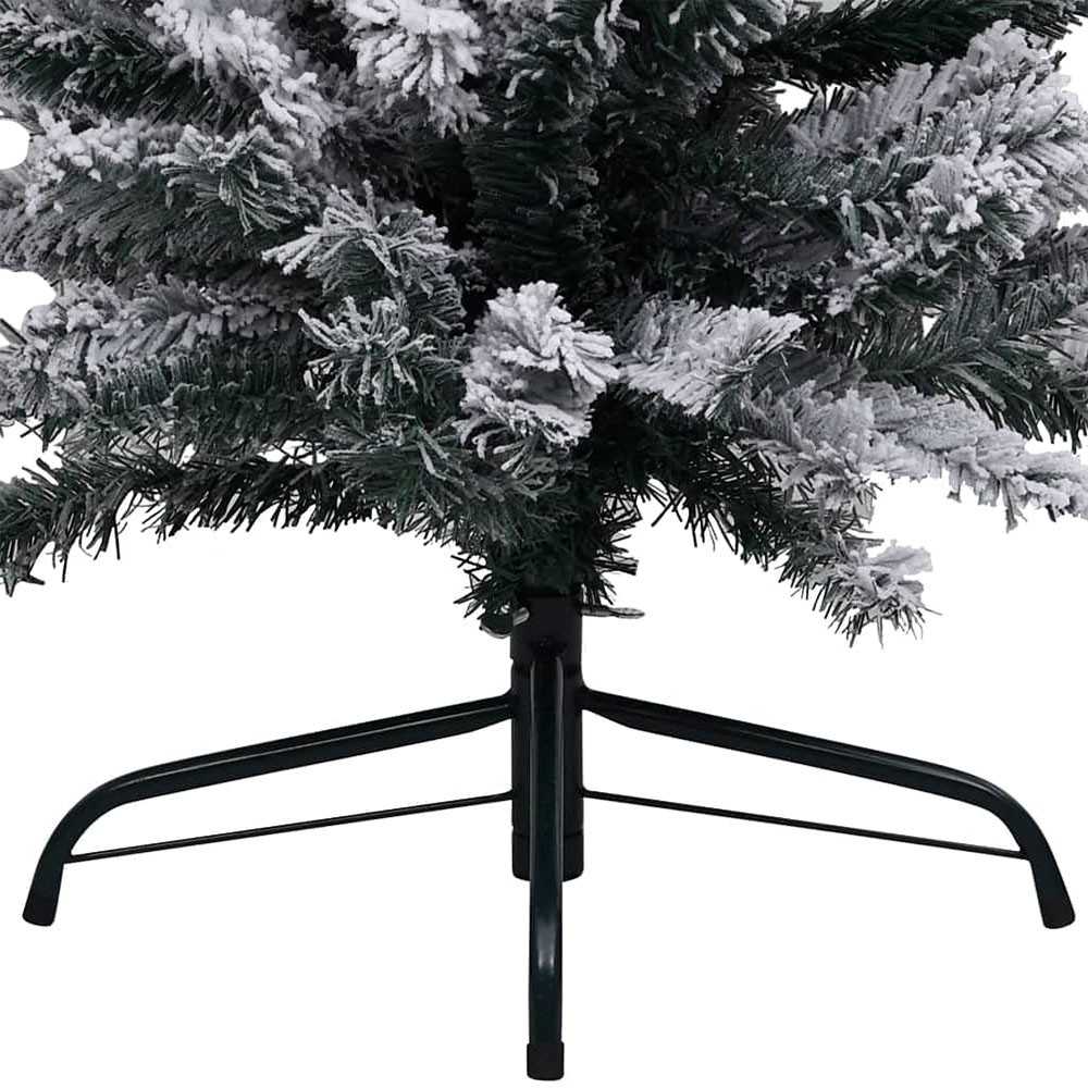 Albero di natale slim bianco innevato folto alto e stretto cm240 decorazioni addobbi artificiale natalizi ambiente casa