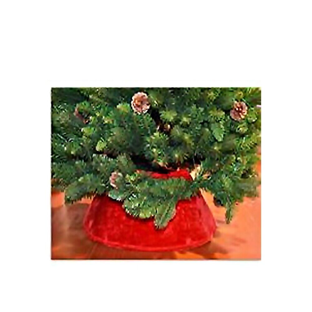 Copri piede base per albero di natale tappetino rosso pelliccia da decorazioni