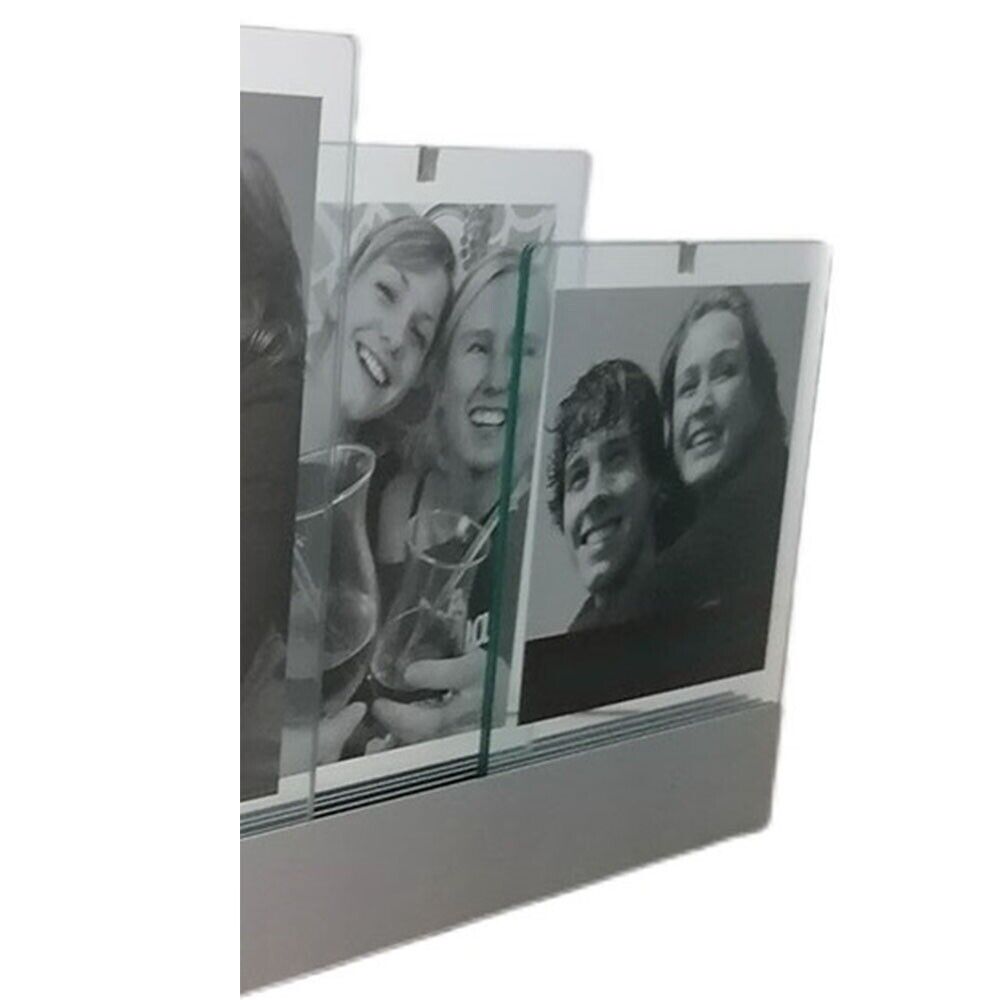 Portafoto collage da tavolo album cornice in vetro per ritratti moderno a 4 foto