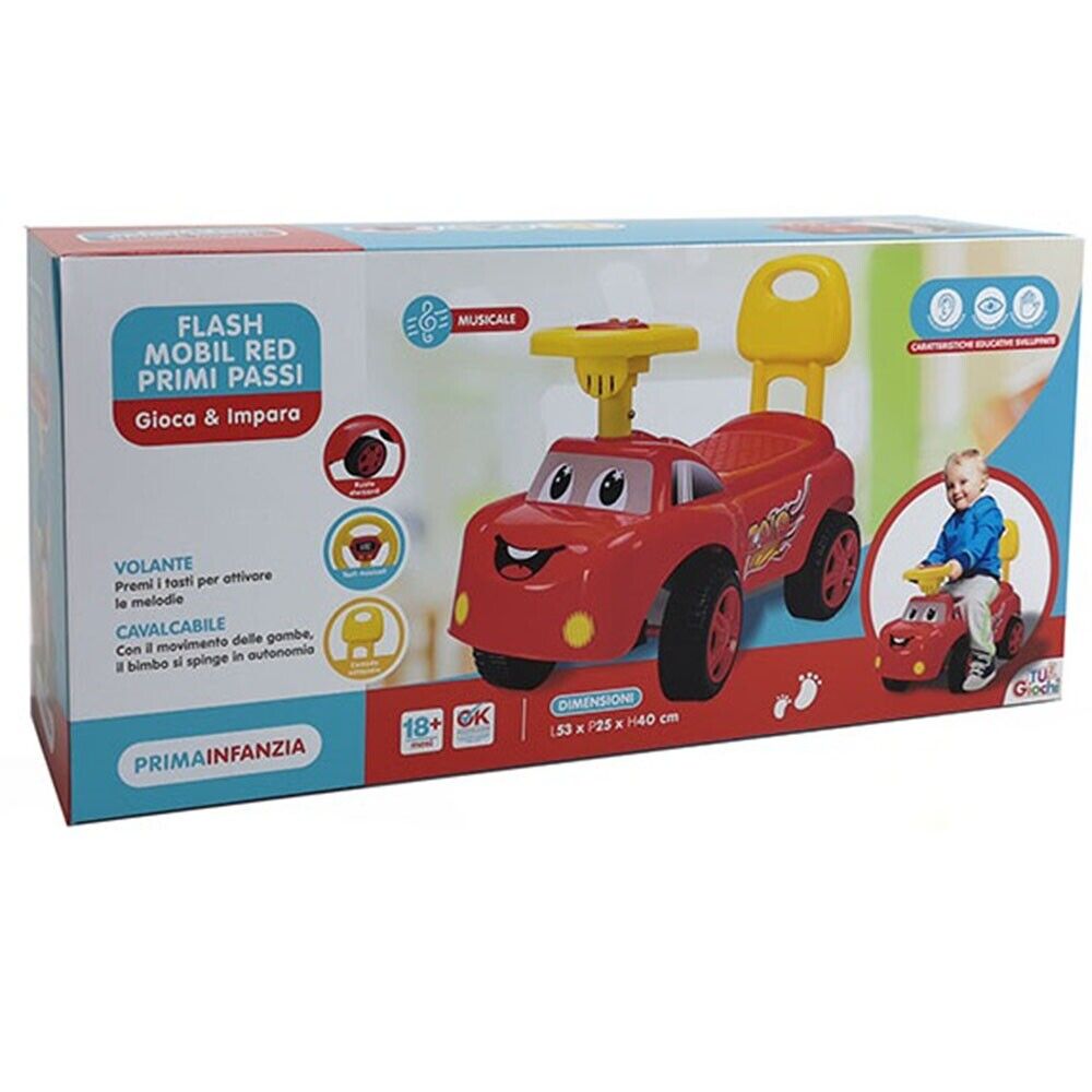 Gioco giocattolo bimba bimbo macchinina auto cavalcabile rossa primi passi music