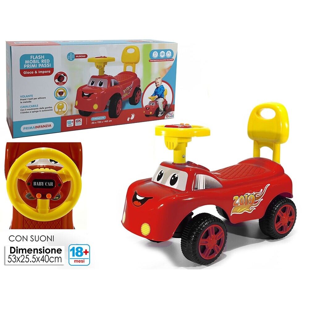 Gioco giocattolo bimba bimbo macchinina auto cavalcabile rossa primi passi music