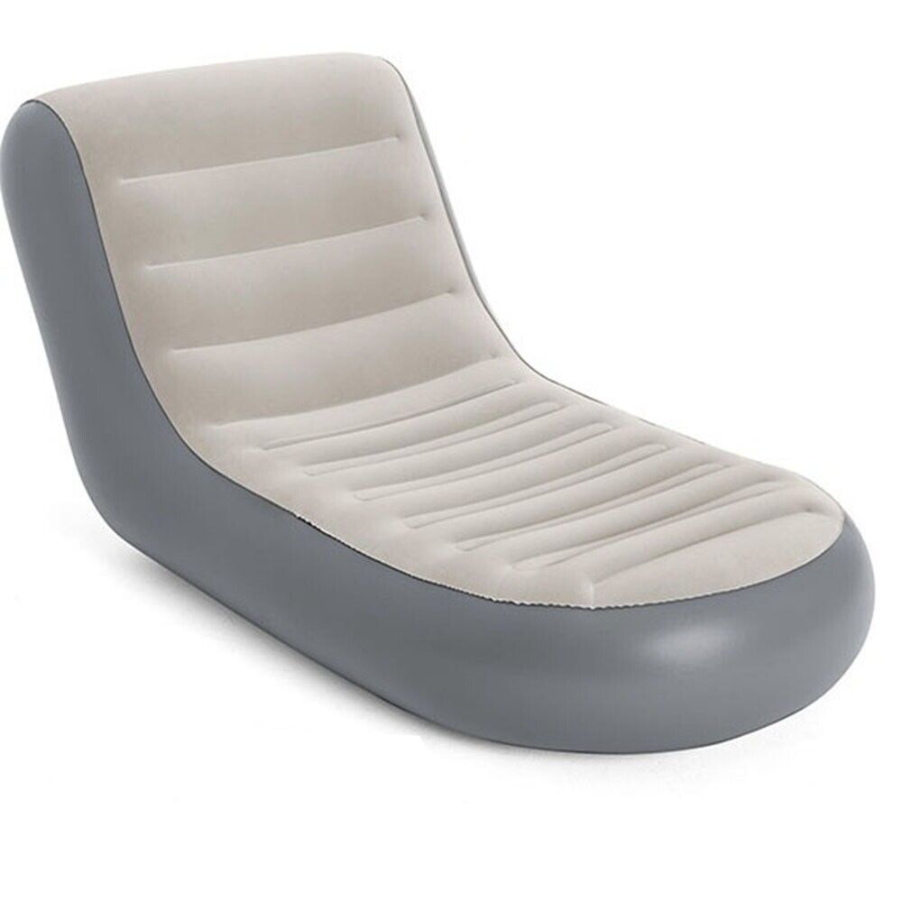 Poltrona divano gonfiabile grigio sofa relax per giardino piscina campeggio como