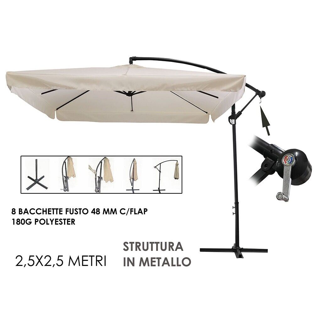 Ombrellone per giardino a braccio 250x250cm da bar piscina terrazzo balcone loca