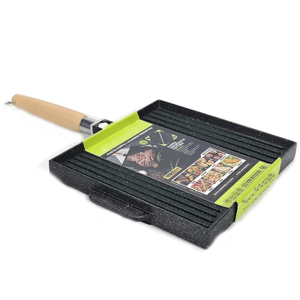 Bistecchiera piastra griglia per arrostire barbecue su fornelli da cucina a gas