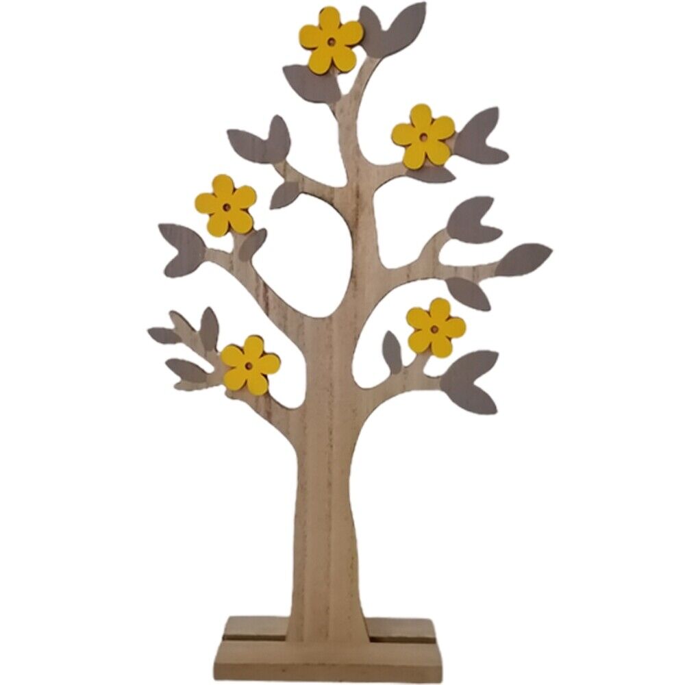 Albero di pasqua in legno con fiori bianco rosa arancio giallo decorazioni pasq - Foto 5 di 5