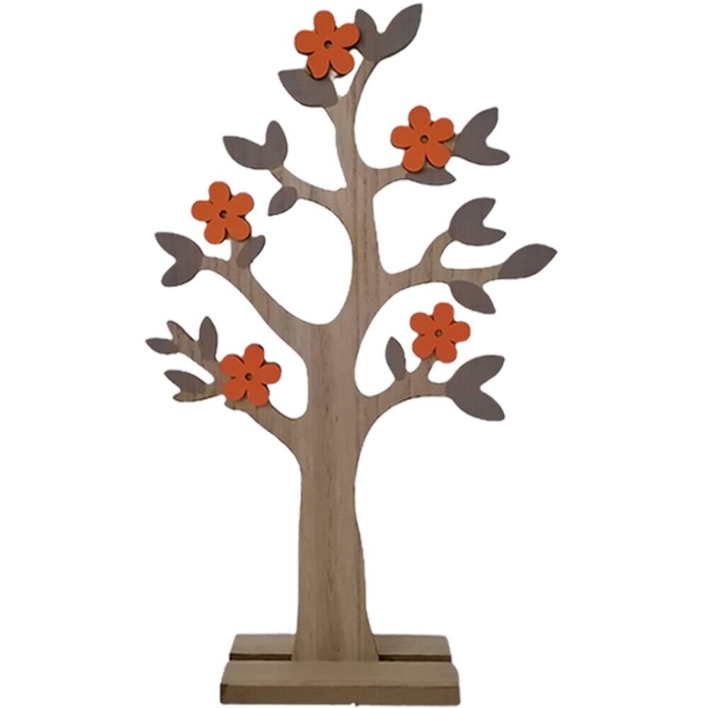 Albero di pasqua in legno con fiori bianco rosa arancio giallo decorazioni pasq - Foto 3 di 5