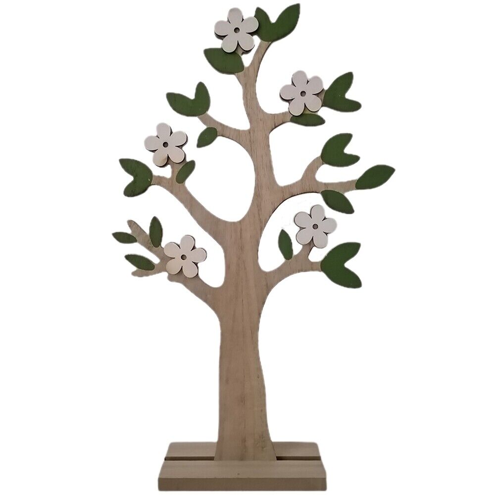 Albero di pasqua in legno con fiori bianco rosa arancio giallo decorazioni pasq - Foto 2 di 5
