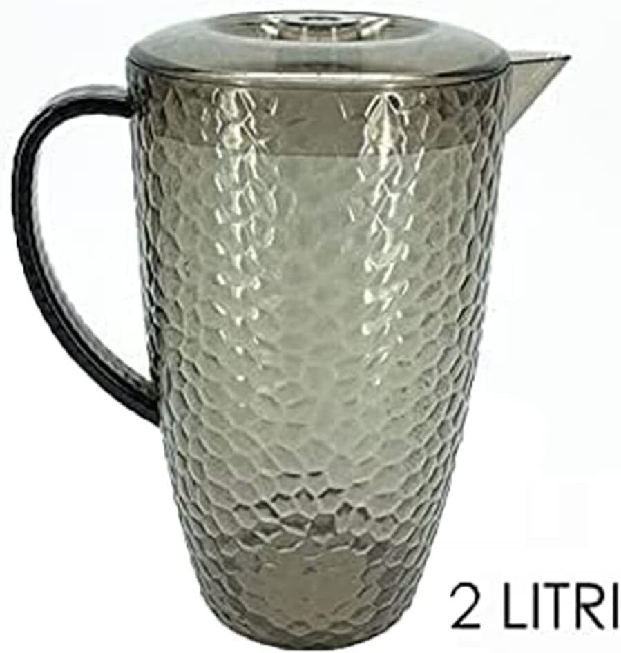 Caraffa con coperchio da 2 litri Bottiglia brocca in plastica chiusa bibite fres - Foto 9 di 18