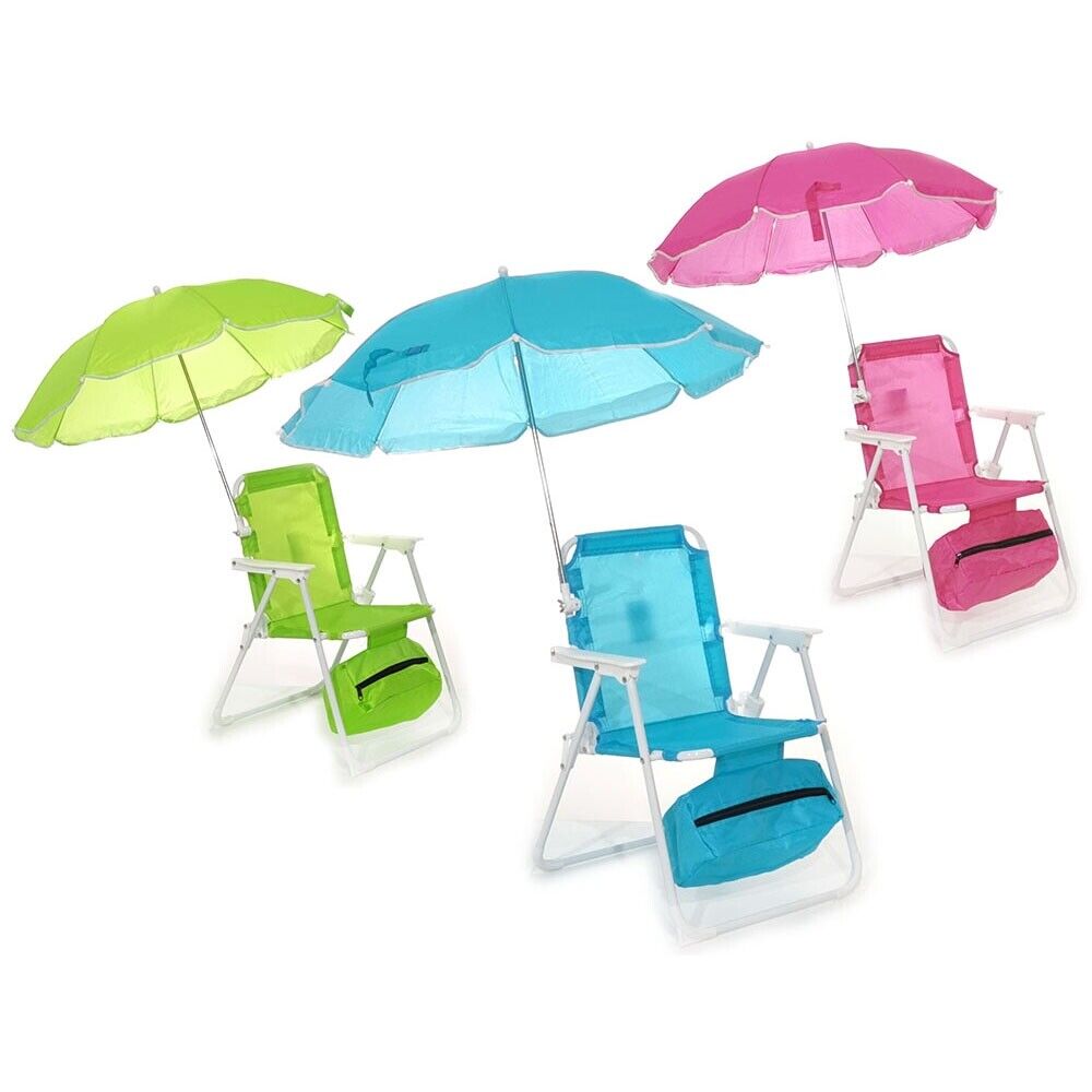 Sedia con ombrellone per bambini sediolina richiudibile relax da mare spiaggia p