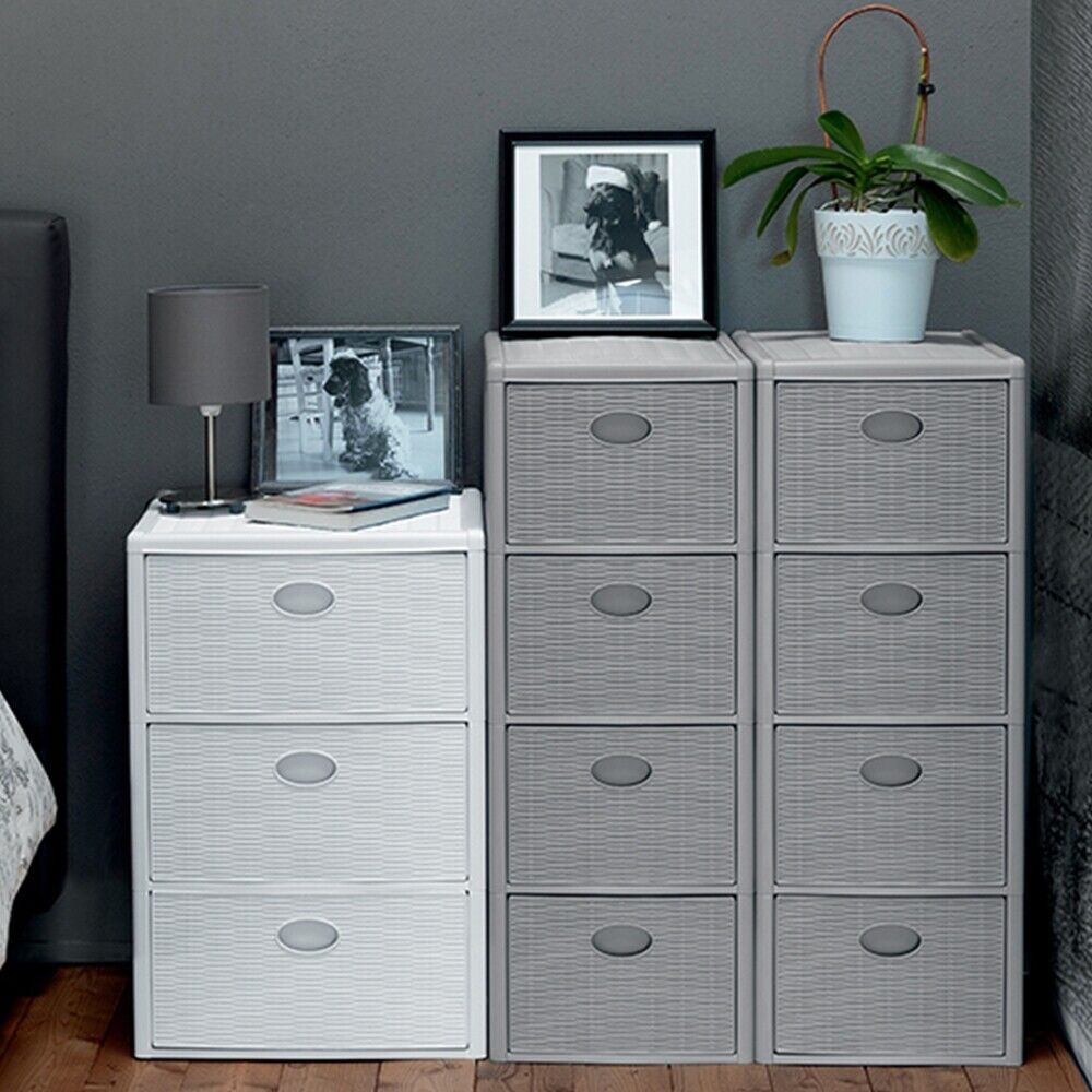 Mobiletto Con 4 Cassetti Relaxdays - In Tessuto Beige E Legno | 76x20x48 Cm | Per Camera O Ufficio - Foto 7