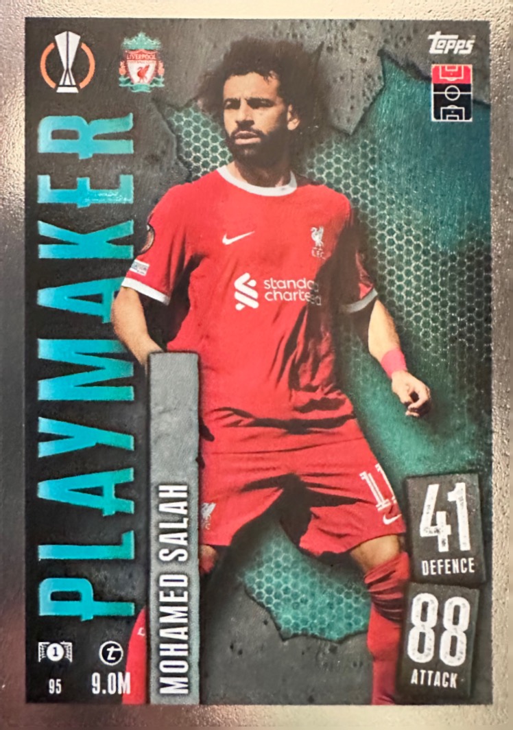 N.95  Mohamed Salah Liverpool - Card Match Attax 2023/24 Topps