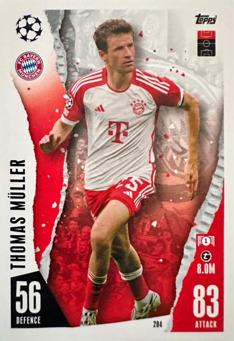 N.204  Thomas Müller FC Bayern München - Card Match Attax 2023/24 Topps