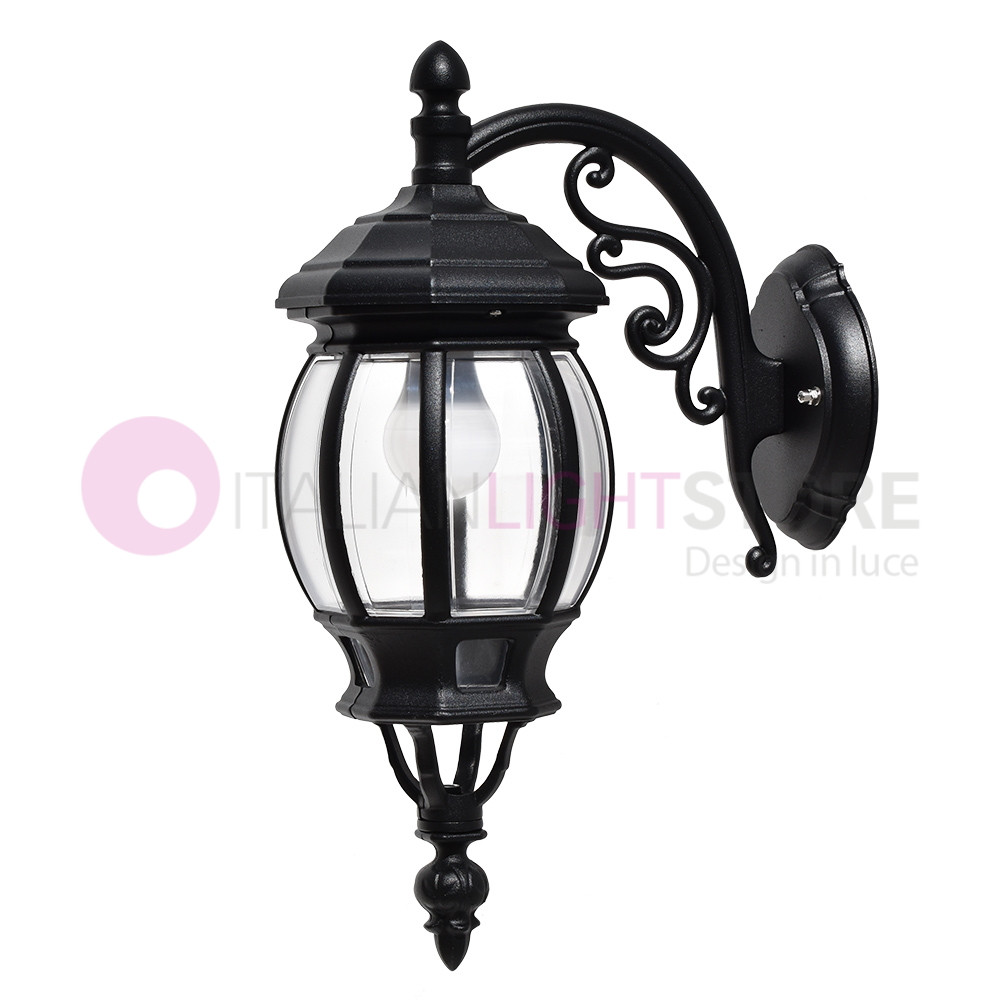 Image of ENEA Applique Lanterna a Parete in Alluminio Applique per Esterno Classica NERO GARDENLIGHT