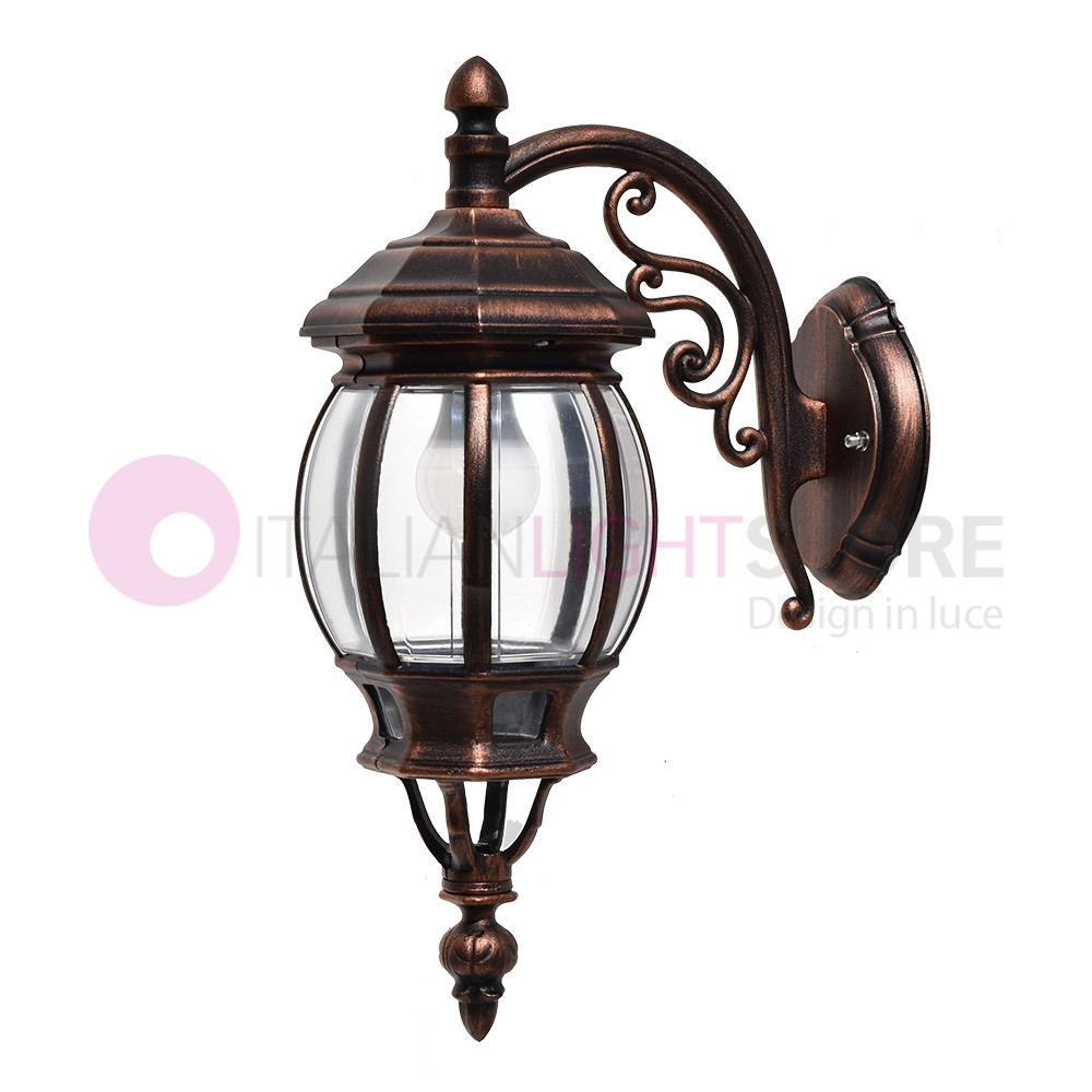 Image of ENEA Applique Lanterna a Parete in Alluminio Applique per Esterno Classica NERO-RAME GARDENLIGHT